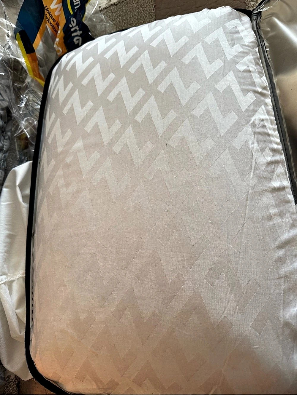 Malouf Zoned Dough + Bamboo Charcoal Pillow White & Gray